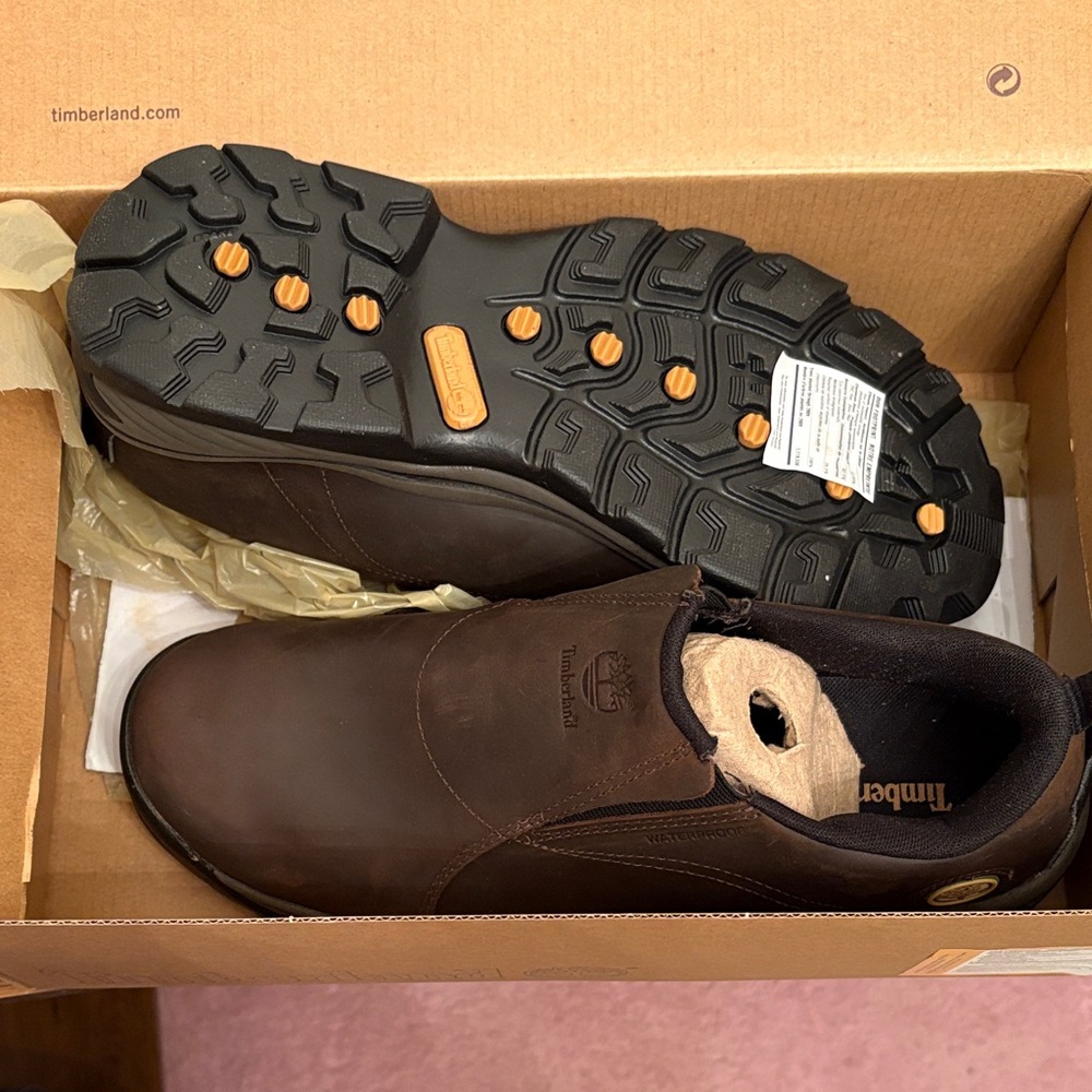 Timberland Men's Dark Brown Slip-On Boots